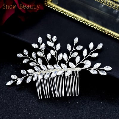 A33 Biserni češalj za vjenčanje Nakit za glavu Mladenkine Štipaljke za kosu Cvjetni ukras za glavu Kristalne ženske tijare Vjenčani dodaci za kosu sa kamenčićima
