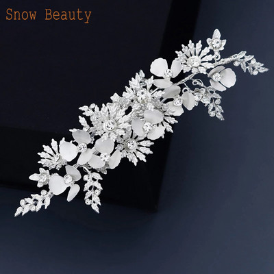 A33 Biserni češalj za vjenčanje Nakit za glavu Mladenkine Štipaljke za kosu Cvjetni ukras za glavu Kristalne ženske tijare Vjenčani dodaci za kosu sa kamenčićima