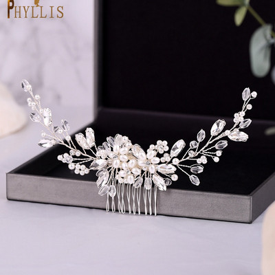 A33 Biserni češalj za vjenčanje Nakit za glavu Mladenkine Štipaljke za kosu Cvjetni ukras za glavu Kristalne ženske tijare Vjenčani dodaci za kosu sa kamenčićima