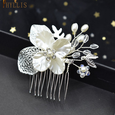 A33 Biserni češalj za vjenčanje Nakit za glavu Mladenkine Štipaljke za kosu Cvjetni ukras za glavu Kristalne ženske tijare Vjenčani dodaci za kosu sa kamenčićima