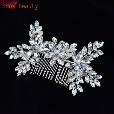A33 Biserni češalj za vjenčanje Nakit za glavu Mladenkine Štipaljke za kosu Cvjetni ukras za glavu Kristalne ženske tijare Vjenčani dodaci za kosu sa kamenčićima