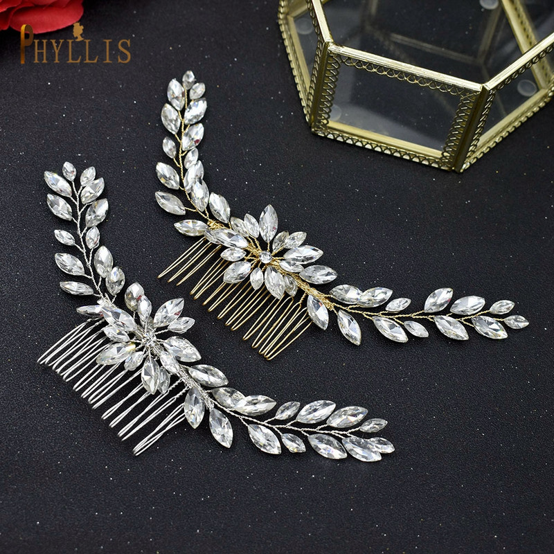 A33 Biserni češalj za vjenčanje Nakit za glavu Mladenkine Štipaljke za kosu Cvjetni ukras za glavu Kristalne ženske tijare Vjenčani dodaci za kosu sa kamenčićima