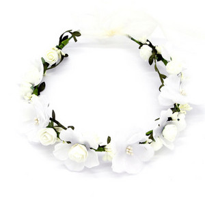 Flower Crown Tiara Hairbands Vintage Flower Forest Style Ръчно изработени сватбени аксесоари за коса за булки Момичета Seaside mq060