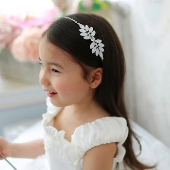 Morkopela Girls Flower Bands Princess Rhinestone Hairbands Jewelry Party Аксесоари за коса с прозрачни камъни Орнаменти за подарък