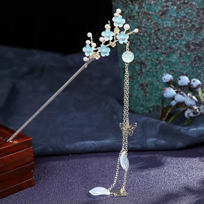 Vintage Hanfu štapić za kosu Kineske klasične ukosnice od kristalnih perli Cvijeće štapić za kosu s kićankama Vjenčani dodaci