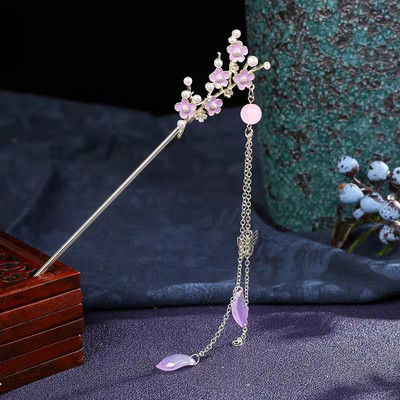 Vintage Hanfu štapić za kosu Kineske klasične ukosnice od kristalnih perli Cvijeće štapić za kosu s kićankama Vjenčani dodaci