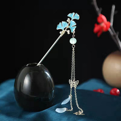 Vintage Hanfu štapić za kosu Kineske klasične ukosnice od kristalnih perli Cvijeće štapić za kosu s kićankama Vjenčani dodaci