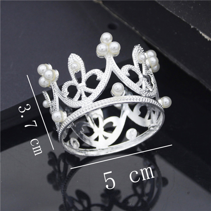 Χονδρική Μικρή Μεταλλική Κορώνα για Αγόρια Κορίτσια Μωρό Γενέθλια χορού Τιάρες Πέρλες Μαλλιά Κοσμήματα Βρεφική τούρτα Στολίδια Αξεσουάρ κεφαλιού