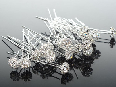 20 vnt Vestuvių nuotakos perlų plaukų segtukai gėlių krištoliniai plaukų segtukai plaukų segtukai pamergių papuošalų priedai Didmeninė prekyba