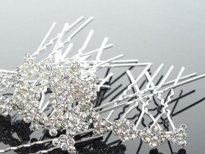 20 vnt Vestuvių nuotakos perlų plaukų segtukai gėlių krištoliniai plaukų segtukai plaukų segtukai pamergių papuošalų priedai Didmeninė prekyba