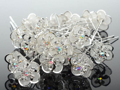 20 vnt Vestuvių nuotakos perlų plaukų segtukai gėlių krištoliniai plaukų segtukai plaukų segtukai pamergių papuošalų priedai Didmeninė prekyba