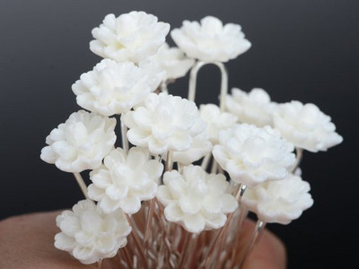 20 vnt Vestuvių nuotakos perlų plaukų segtukai gėlių krištoliniai plaukų segtukai plaukų segtukai pamergių papuošalų priedai Didmeninė prekyba