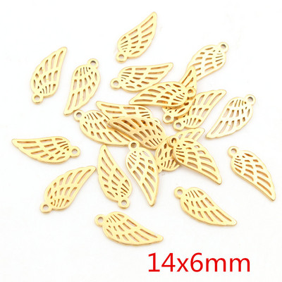 10db/tétel 316 rozsdamentes acél aranyozott fa hold pillangó kis medál nyaklánchoz barkács ékszerkészítés