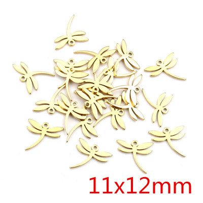 10db/tétel 316 rozsdamentes acél aranyozott fa hold pillangó kis medál nyaklánchoz barkács ékszerkészítés