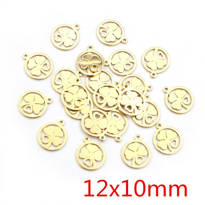 10db/tétel 316 rozsdamentes acél aranyozott fa hold pillangó kis medál nyaklánchoz barkács ékszerkészítés