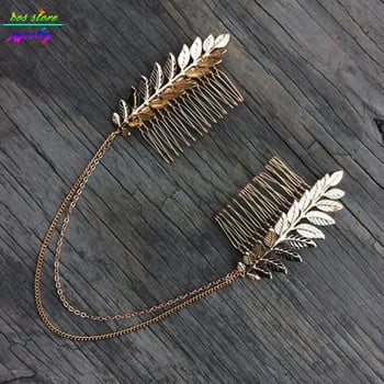 Καλοκαιρινό στυλ Bohemia Leaves Head Crown Chain And Leaves Hair Comb Αξεσουάρ για τα μαλλιά γάμου Bijoux