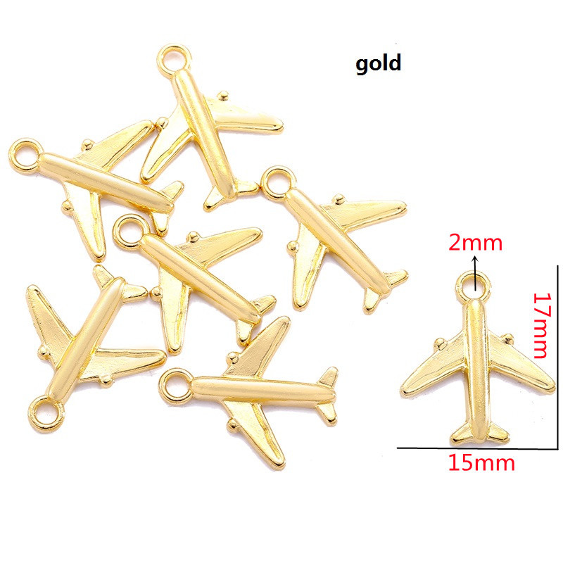 30db 17*15mm 5 szín Repülőgép Charm Travel Repülőgép Medál Barkácsolás Karkötő nyaklánc Ékszer készítés