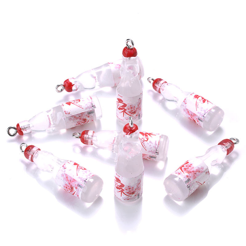 10 gab. Plastmasas Pop Kolas Soda Dzērieni Dzērieni Sula Alkohols Šķidruma Pudeles Sveķu Kuloni Piekariņi Juvelierizstrādājumu izgatavošanai Mini Amatniecība