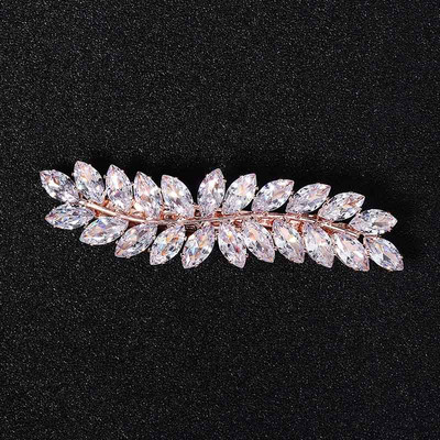 Miallo Fashion Barrette Cubic cirkónia levél hajcsatok női kiegészítők Menyasszonyi Esküvői Haj Ékszer Menyasszonyi Fejdísz