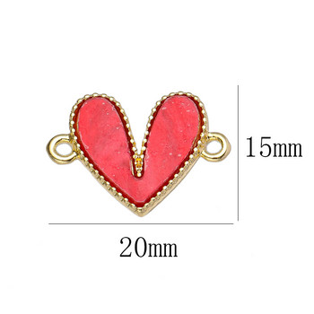 20 τμχ Πολύχρωμο ακρυλικό Love Connector Χαριτωμένο χρυσό γούρι καρδιάς για κοσμήματα που κατασκευάζουν DIY βραχιόλια σκουλαρίκια αξεσουάρ Χονδρική
