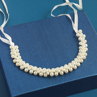 2020 Сватбени аксесоари за коса Кристална перлена лента за глава Диадема Цвете Глава Коса Лоза Дамски бижута за коса Булчински аксесоари за коса