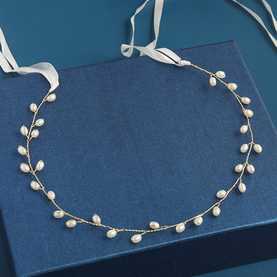 2020 Сватбени аксесоари за коса Кристална перлена лента за глава Диадема Цвете Глава Коса Лоза Дамски бижута за коса Булчински аксесоари за коса