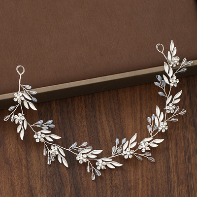 2020 Сватбени аксесоари за коса Кристална перлена лента за глава Диадема Цвете Глава Коса Лоза Дамски бижута за коса Булчински аксесоари за коса