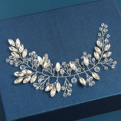 2020 Сватбени аксесоари за коса Кристална перлена лента за глава Диадема Цвете Глава Коса Лоза Дамски бижута за коса Булчински аксесоари за коса