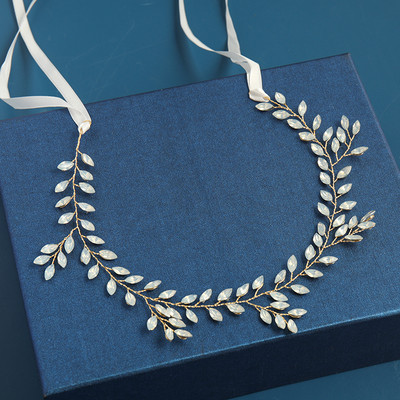 2020 Сватбени аксесоари за коса Кристална перлена лента за глава Диадема Цвете Глава Коса Лоза Дамски бижута за коса Булчински аксесоари за коса