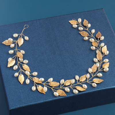 2020 Сватбени аксесоари за коса Кристална перлена лента за глава Диадема Цвете Глава Коса Лоза Дамски бижута за коса Булчински аксесоари за коса