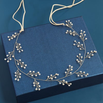 2020 Сватбени аксесоари за коса Кристална перлена лента за глава Диадема Цвете Глава Коса Лоза Дамски бижута за коса Булчински аксесоари за коса