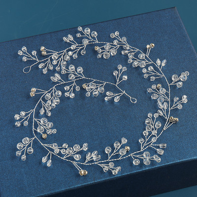 2020 Сватбени аксесоари за коса Кристална перлена лента за глава Диадема Цвете Глава Коса Лоза Дамски бижута за коса Булчински аксесоари за коса