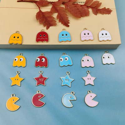 JeQue 10Pcs Halloween Ghost Big Mouth Stars Alloy Charms For Jewelry Diy κρεμαστό σκουλαρίκι Βραχιόλι κολιέ ευρήματα αξεσουάρ