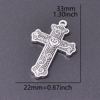 MIX 26бр. Кръст Талисман Ретро кръстове от цинкова сплав Висулка Религиозна вяра Талисмани Находки за бижута Изработка на Cruces Bisuteria