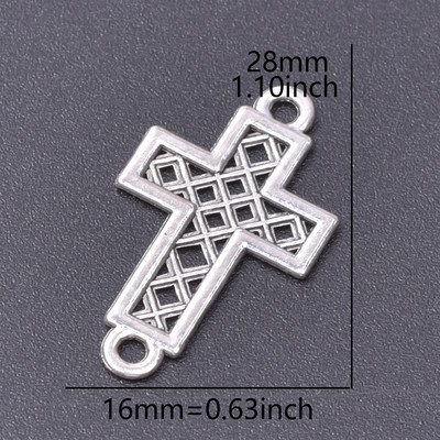 MIX 26бр. Кръст Талисман Ретро кръстове от цинкова сплав Висулка Религиозна вяра Талисмани Находки за бижута Изработка на Cruces Bisuteria