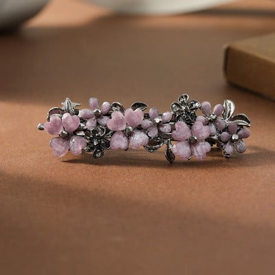 Új gyöngyvirág virág gyöngy tavaszi hajtű vintage cirkon zsurló felső klip elegáns női divatos haj kiegészítők