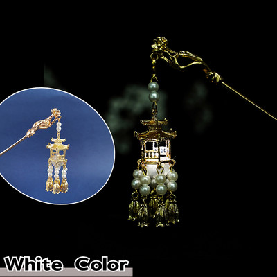 Kineska palača Lantern Ukosnice Stezaljke zlatne boje Metalni štapići za kosu Vilice sa svjetlom Žene Djevojke Privjesak Nakit za Hanfu haljinu