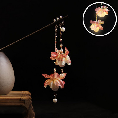 Kineska palača Lantern Ukosnice Stezaljke zlatne boje Metalni štapići za kosu Vilice sa svjetlom Žene Djevojke Privjesak Nakit za Hanfu haljinu