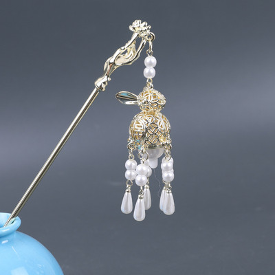 Kineska palača Lantern Ukosnice Stezaljke zlatne boje Metalni štapići za kosu Vilice sa svjetlom Žene Djevojke Privjesak Nakit za Hanfu haljinu