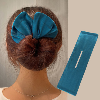 AMORCOME1PC Дефт кок лента за коса Дамски стайлинг на коса Цветен растителен модел Hair Bun Maker Поставка за опашка Аксесоари за коса 2022