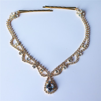Boho Νυφική Αλυσίδα Κεφαλής Γάμου Rhinestone Μαλλιά Κοσμήματα για Γυναίκες Γάμος Οβάλ Κρυστάλλινα Αξεσουάρ αλυσίδα για μαλλιά Δώρα
