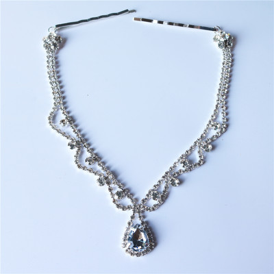 Boho булчинска сватбена верига за глава със стрази бижута за коса за жени сватбена овална кристална верига за коса аксесоари подаръци