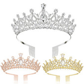 Accesorii pentru păr de nuntă Coroane cu strasuri de cristal cu piepteni Diadem prințesă regina Tiare Bijuterii pentru cap Oferte fierbinte Fete de mireasă