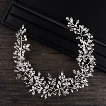 AiliBride Pearl Crystal Headband Hair Hair Vine Tiara Headband Νυφικό Headpiece Bride Hair Κοσμήματα για τα μαλλιά Αξεσουάρ για τα μαλλιά γάμου