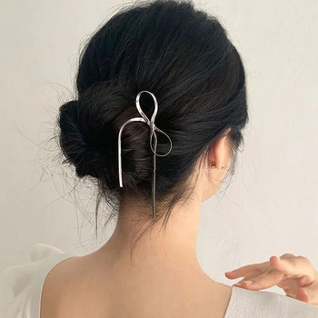 Fashion Metal Shape U Hair Stick για Γυναικεία Ασημί Χρυσό Χρώμα Κομψή φουρκέτα με σμάλτο κοχύλι Αξεσουάρ Γυναικεία κοσμήματα μαλλιών