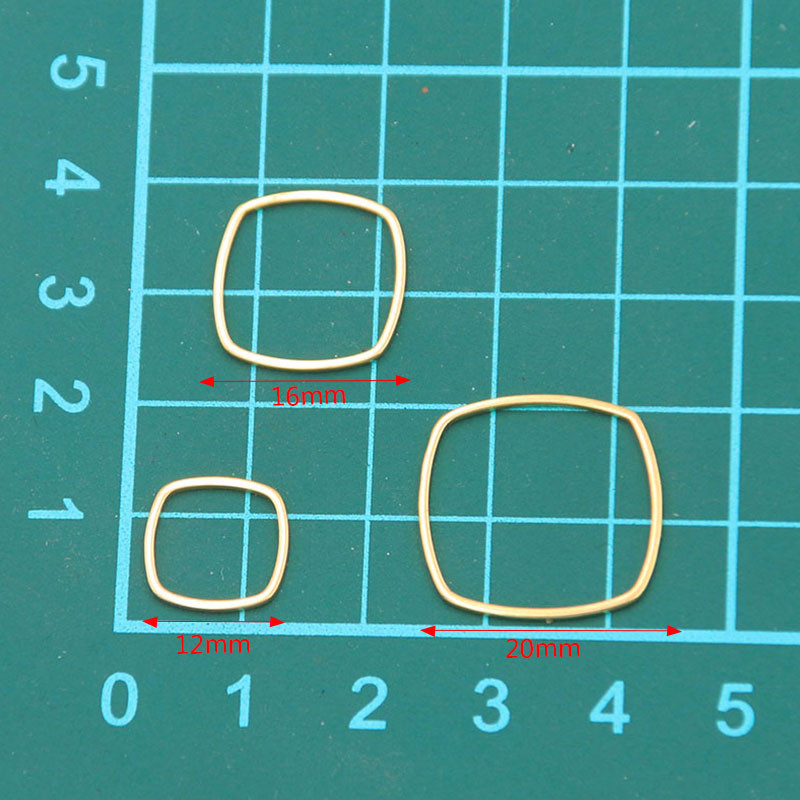 10db négyzet alakú varázslatos arany színű rozsdamentes acél medál nyitott előlapok üreges préselt műgyanta keret forma előlap barkács ékszer készítés
