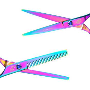 FnLune Професионални 6,0-инчови фризьорски ножици Фризьорски ножици Тънки ножици Плоски ножици Фризьорски салон Фризьор