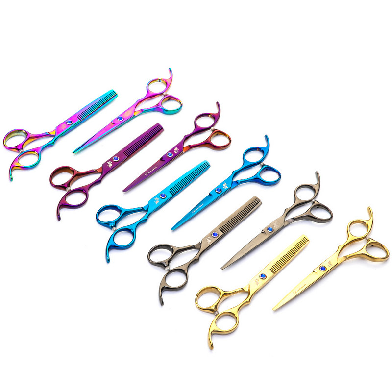 FnLune Professional 6,0 hüvelykes fodrász olló fodrász olló vékony nyíró lapos olló fodrász szalon fodrász