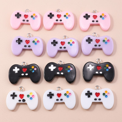 10db 28*21mm-es Zománcos Mini Gamepad Charms Barkácsolás Nyakláncokhoz Medálokhoz Fülbevalók Kézzel készített Kézműves Ékszer Kiegészítők