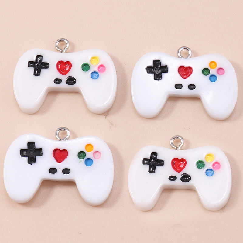 10db 28*21mm-es Zománcos Mini Gamepad Charms Barkácsolás Nyakláncokhoz Medálokhoz Fülbevalók Kézzel készített Kézműves Ékszer Kiegészítők